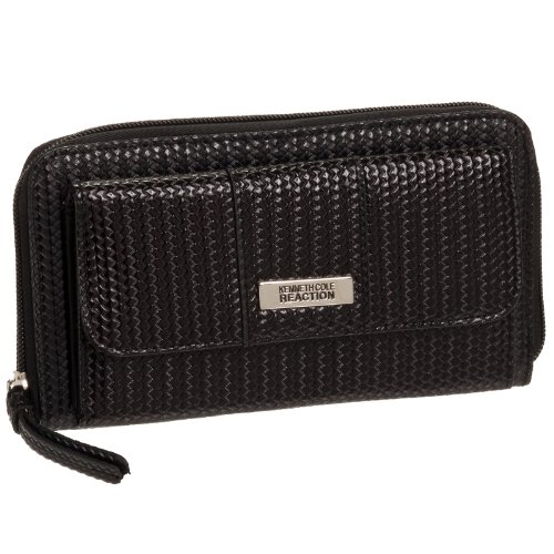 Kenneth Cole Reaction Women's Textured Urban Organizer Large Clutch Wallet Logo