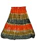 Boho Maxi Skirts Orage Green Tie Dye Peasant Gypsy Skirt Dress for Womens