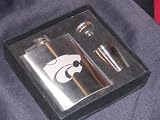 K State Kansas State Powercat Stainless Steel Hip Flask Gift Set