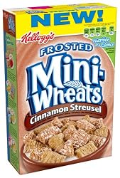 Kellogg's Bite Size Frosted Mini-Wheats Cinnamon Streusel, 22-Ounce Box (Pack of 4)