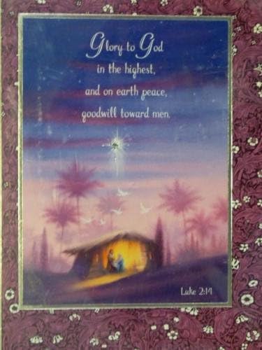 Trimmerry Glory To God Christian Christmas Cards with Bible Verse Luke 2:14