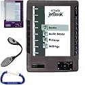 Smoke ECTACO jetBook eBook Silicone Skin Case Cover (Smoke), Screen Protector with Lint Cleaning Cloth, LED Max Bright Light, and Free Carabiner Key Chain