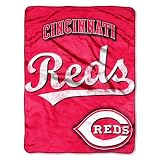 MLB Cincinnati Reds 46-Inch by 60-Inch Micro Raschel Plush Blanket "Trip Play" Design