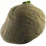 WOOL TWEED HERRINGBONE IVY DRIVING GOLF CAP HAT * BROWN * Small / Medium