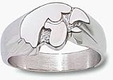 Iowa Hawkeyes Tiger Hawk Men's Ring Size 11 - Sterling Silver Jewelry