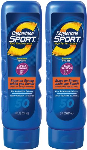Coppertone Sport Lotion SPF 50 Sunscreen & Antioxidants-8 oz, 2 pk