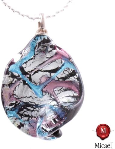 Original Murano Glass Pendant "Christelle" -amethist-silver