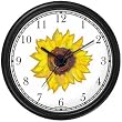 Sun Flower or Sunflower Wall Clock by WatchBuddy Timepieces (Slate Blue Frame)
