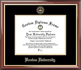 Boston University Terriers - Embossed Seal - Mahogany Gold Trim - Diploma Frame