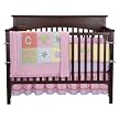 Sumersault Fun Faces 4 Piece Crib Set- Pink