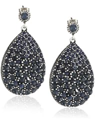 Azaara "Crystal" Montana Silver Plate Auron Drop Earrings