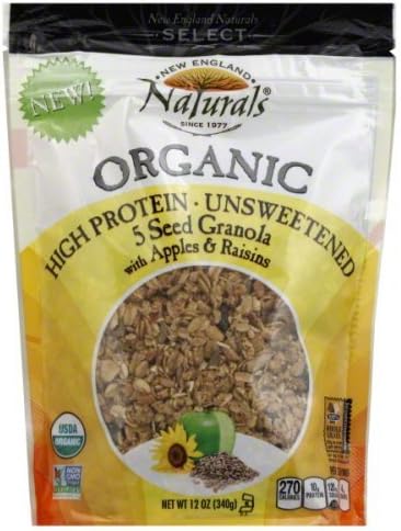 NEW ENGLAND NATURAL GRANOLA HGHPRTN UNSWTN 5S, 12 OZ