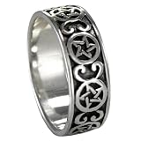 Silver Celtic Knot Wiccan Pentacle Ring Pentagram Band (sz 4-15) Silver Celtic Knot Wiccan Pentacle Ring Pentagram Band (sz 4-15)