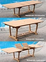 Hot Sale Grade-A Teak Wood Extra Large double extension 117" Mas Rectangle Dining Table with Trestle Legs