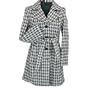 Anne Klein Belted Pea Coat Black/White/Charcoal PM