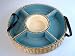 Blue Ceramic & Rattan Sectional Serving Platter 6 Pc