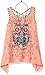 Beautees Girls' Sleeveless Tank Top with Shark Bite Hem and Necklace
