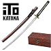 Samurai Sword Maroon Tidal Dragon Full Tang ITO Katana Gift Box Model 221