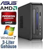 Produkt-Bild: KCSmicro 3-Liter-PC [184533] Mini-PC | AMD Zacate E350 Dualcore 2x 1.6GHz | 4GB DDR3-1333 | 500GB | DVD-Brenner | AMD Radeon HD6310 mit DVI-Ausgang (FullHD bis 1080p, DirectX11-f&auml;hig) | spielt alle g&auml;ngigen Video/Audio/Bildformate | HD-Sound | GigabitLAN | Energiespar-PC - nur 30W Verbrauch | Microsoft Windows 7 Home Premium 64-Bit