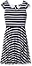 ZUNIE Girls' Capsleeve Ribbed Striped Skater Dress with Chiffon Bow