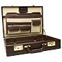RoadPro CAP-003PM/BN Premium Brown Leather-Like Expandable Briefcase