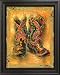 Western Cowboy Boots Rodeo Contemporary Picture Black Framed Art Print