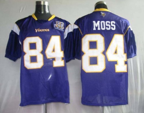 #84 Moss Minnesota Vikings Purple Jerseys Authentic Football Jersey Size 48-56 (Please Select the Size When You Order, Can Do Drop Shipping)