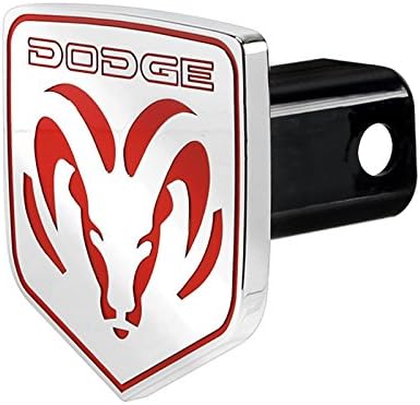 Triple Chrome Plated Dodge Trailer Hitch Cover - Recessed & Protruding Receivers