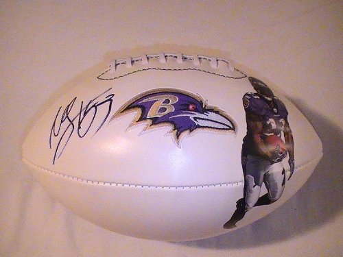WILLIS MCGAHEE SIGNED AUTO AUTOGRAPHED LOGO BALTIMORE RAVENS FOOTBALL W/ COA AND HOLOGRAM