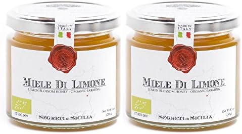 Frantoi Cutrera - Miele di Limone - Sicilian Lemon Blossom Honey Organic Farming 8.5oz (250g) - Pack of 2