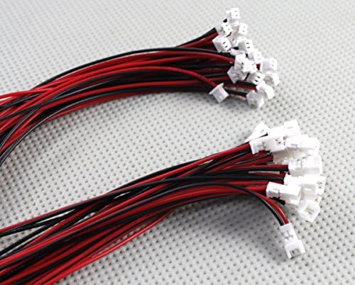 Targethobby 20 SETS Micro JST-XH 1.25 2-Pin Male and Female Connector plug with Wires Cables