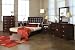 Classica 6PC KING Leather/Wood Bedroom Furniture Bed Set