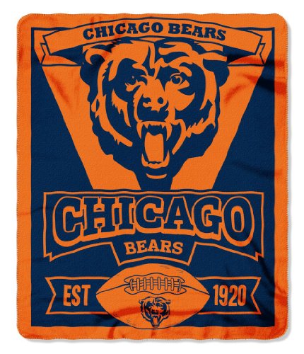 Northwest NOR-1NFL031020001RET 50 x 60 in. Chicago Bears NFL Light Weight Fleece Blanket, Marque Series