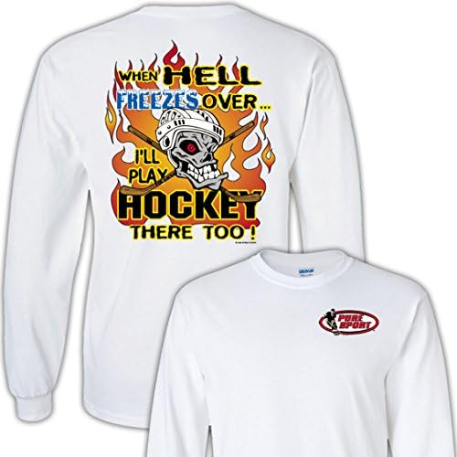 Long Sleeve Hockey T-Shirt: Hell Freezes Over-Adult Medium
