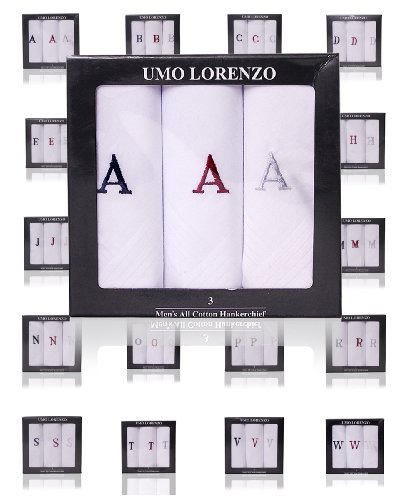 Boxed 3 pc. Initial Cotton Handkerchiefs