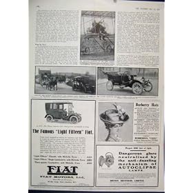 1911 Advert Burberry Hats Fiat Motors Autoclipse Lamp