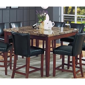 54 Classy Marble Top Square Counter Height Dining Table by Coaster