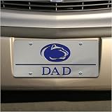 Penn State Nittany Lions Silver Mirror Dad Car License Plate