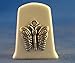 Porcelain China Collectable Thimble -- Antique Silver Moth with Free Gift Box