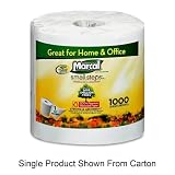 Marcal 4415 White Small Steps 100% Premium Recycled 1-Ply Bath Tissue Rolls, 1000 sheets (Case of 40)