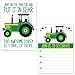 Green Tractor Birthday Party Invitations for Boys - Farm Ranch Barnyard Kids Invites - Tractor Baby Shower (20 Count with Envelopes)