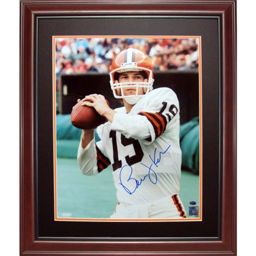 Bernie Kosar Autographed Cleveland Browns (White Jersey) Deluxe Framed 16x20 Photo