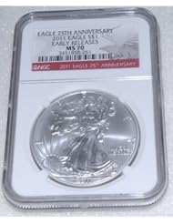 Single Detail Page Misc: 2011 American Silver Eagle 25th Anniversary NGC MS70. 1 oz .999 Pure Silver - JABB Coin Consultants