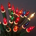 100 Multi Coloured Silent Night Miniature on Green Cable
