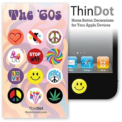 ThinDot Home Button Decals for iPad, iPhone and iPod Touch "The 60's"