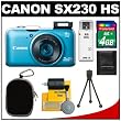 Canon PowerShot SX230 HS Digital Camera (Blue) with 4GB Card + Case + Accessory Kit Canon PowerShot SX230 HS Digital Camera (Blue) with 4GB Card + Case + Accessory Kit
