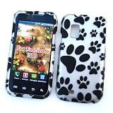 51jZAWT6GlL. SL160  Samsung Fascinate i500 Galaxy S (Verizon) Rubberized Snap On Protector Hard Case Paw Prints Design