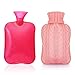 Transparent Hot Water Bottle by Samply 2 Liter PVC Hand Warmer with Knit Cover, Pink