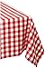 DII Checkered Tabletop Collection 100% Cotton, Machine Washable, Tablecloth, 60x104, Red