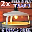 2x FLEA Traps - The Electronic TRAP catches pests and insects with ease! - Highly effective with 6 discs included FREE!